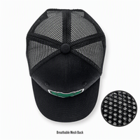 Casquette Trucker à Patch Brodé Six Panneaux Snapback Noir Vert Kelly Emblème Automobile Certifié CE Vente en Gros