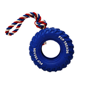 Jouets pour chiens en PU écologiques en forme de pneu, motif patte, corde portable, interactifs pour la distribution de nourriture, pour mâcheurs agressifs, sûrs – Vente en gros - Product Image 3
