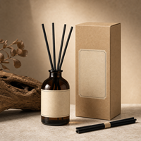 Coffret Cadeau Diffuseur à Bâtonnets Naturels Longue Durée avec Bouteilles en Verre Artisanales Sans Sulfate pour Parfum d'Ambiance
