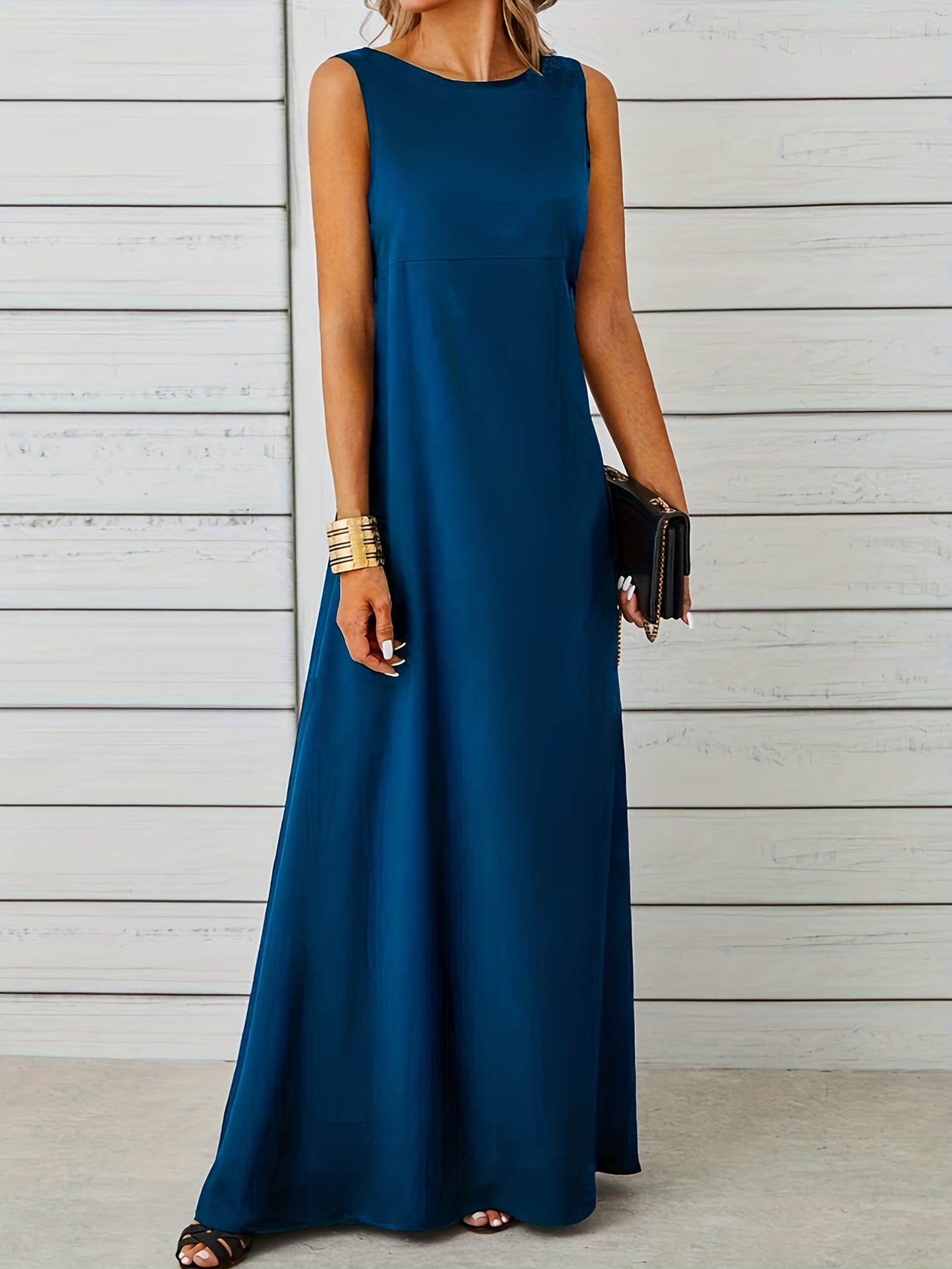 Women's Elegant Casual Solid Dress With O-Neck Wholesale Floor-Length Loose  Tank Top Breathable Natural Waistline Pocket Adults| Alibaba.com