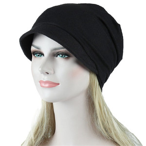 Chapeau indien doux en satin pour femmes, bonnet de sommeil extensible, bonnet musulman à volants, bonnet de chimiothérapie contre le <span class=keywords><strong>cancer</strong></span>, écharpe, <span class=keywords><strong>turban</strong></span>, couvre-chef - Product Image 4