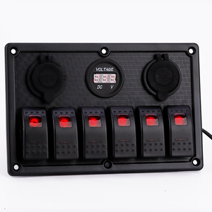 RV <span class=keywords><strong>12v</strong></span> 24v التحكم زر العالمي 6 عصابة التبديل لوحة الفراغات حامل الإسكان كيت ، قارب سيارة مصابيح إنارة بحرية للسفن لوحة مفتاح متأرجح - Product Image 6