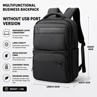 Sac à dos imperméable avec port USB pour les voyages en plein air, la randonnée, l'école, sac pour ordinateur portable unisexe, tissu Oxford, ceinture à coussin d'air