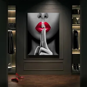Привлекательные красные губы девушка курительная Картина на холсте Цветы настенные художественные плакаты принты современные настенные картины для гостиной украшение для дома