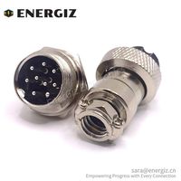 Conector de aviación de electrónica EnerGiz de alta calidad, enchufe de Cable hembra, receptáculo de montaje en Panel macho GX16, soldadura de 9 pines
