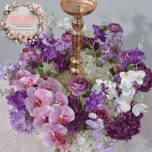 Oler Vòng hoa màu đỏ với hoa trắng bảng trung tâm cho các sự kiện đám cưới trang trí nến Swag - Product Image 5