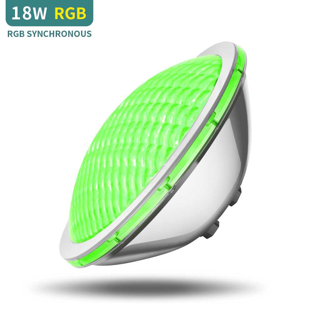 IP68 водонепроницаемый 100% RGB Синхронный контроль 316L из нержавеющей стали, покрытой 18 Вт Par 56 светодиодные лампы плавательный бассейн