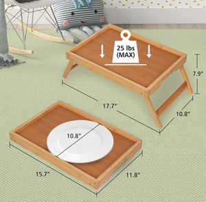 Vente en gros Plateau d'accoudoir en bambou avec support pour ordinateur portable Plateau de lit personnalisé avec pied pliant et plateau en bambou - Product Image 6