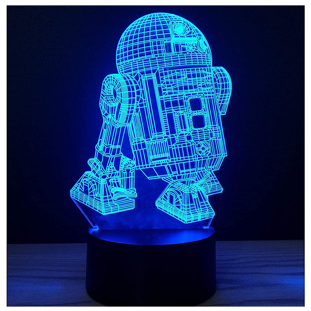3D Led luz de la noche lámpara Base incluye Control remoto placas de acrílico y Cable del cargador ajustable Multi colores