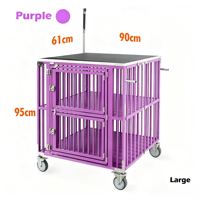 Cage de toilettage pour chien pour salon d'animaux, cage pliable en acier inoxydable avec table et bras réglable OEM ODM