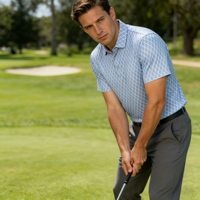 Polo pour homme de luxe, coupe ajustée, en maille extensible douce, avec logo personnalisé OEM et motif imprimé, idéal pour le golf
