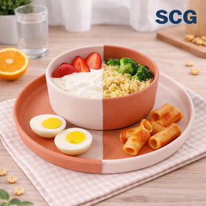 Juego de Platos de Silicona con Forma de Doble Tazón, Antideslizantes y Ecológicos para Bebés de 0 a 12 Meses, ODM OEM - Product Image 2