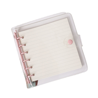 Planificateur hebdomadaire de reliure à 6 anneaux en PVC transparent-Organisateur de feuilles mobiles réutilisable pour bureau/école avec fermeture à bouton-poussoir