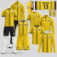Conjunto de Camisetas de Fútbol Sublimadas al por Mayor, Personalizadas, de Secado Rápido, Transpirables, 100% Poliéster, Unisex, para Entrenamiento de Clubes y Equipos