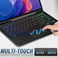 Clavier avec pavé tactile pour Xiaomi Redmi Pad 2 2025 11 pouces, clavier rétroéclairé arc-en-ciel à 3 zones, housse pour Redmi Pad 2 2025 11 pouces