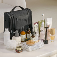 Bolsa de Aseo Colgante con Separación para Artículos Secos y Húmedos, Gran Capacidad, Impermeable, Organizador de Cosméticos de Viaje con Gancho, Estuche con Cierre de Tela Oxford