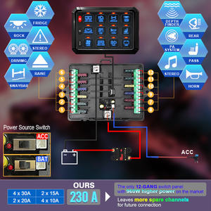 방수 12V 24V 자동차 스위치 패널 오프로드 라이트 스위치 패널 12 갱 스위치 패널 자동차 보트 Rv 트럭 오프로드 용 - Product Image 3