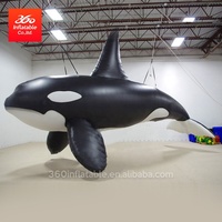 Poissons gonflables de requin pour la décoration d'événements, Statue gonflable personnalisée de dessin animé de grand requin