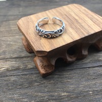 Nouvelle bague ouverte en argent 925 plaqué rhodium vintage pour homme, design de poupée unique et tendance, cadeau de mariage ou de fiançailles