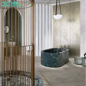Baignoire autoportante en marbre poli HZX Alps, moderne, artisanale, avec bain à remous, étanche, pour villa, hôtel/appartement, sur mesure - Product Image 5