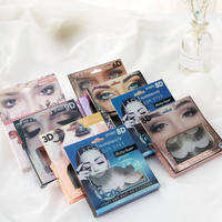 Lot de 2 paires de cils naturels 3D en gros, sans cruauté animale, avec étiquette personnalisable