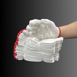 Engrosamiento de alta calidad Protección laboral reutilizable 500g 600g 700g Guantes de seguridad de trabajo de algodón blanco Guantes de algodón de punto blanco - Product Image 1