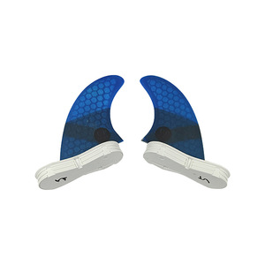 Ailerons de surf Upsurf GL en fibre de verre nid d'abeille, double languette, queue verte - Product Image 2