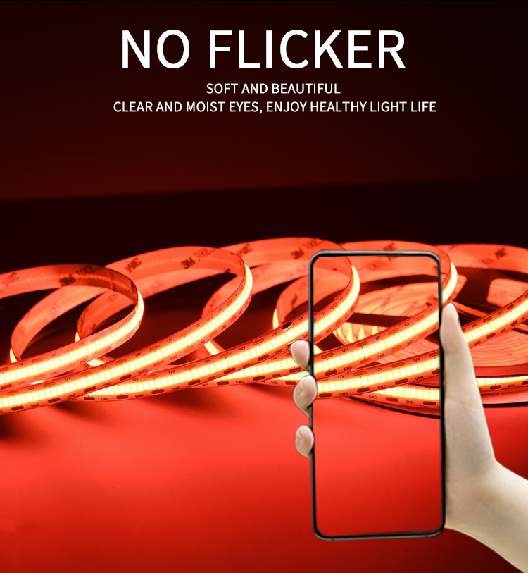 Factory price Dv12v Red Cob Led Strip Flexible COB LED Strip Light