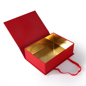 Wholesale Large <b>Red</b> American Paper <b>Gift</b> <b>Box</b> Custom UV Advantage Magnetic Folding Closure Recycled Materials Glossy Lamination - Product Image 2
