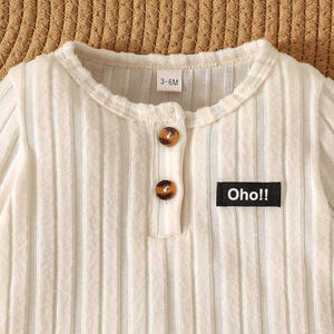 Ensemble de vêtements en coton pour bébé garçon, 3 pièces, printemps, manches courtes, fermeture à boutons, comprend un <span class=keywords><strong>manteau</strong></span>, un pantalon et un chapeau, pour 0-18 <span class=keywords><strong>mois</strong></span> - Product Image 3