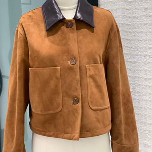 Veste en cuir véritable pour femme, manteau en cuir de mouton, veste en daim pour femme - Product Image 2