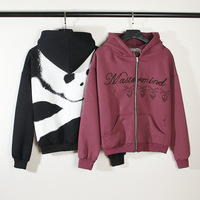 Sweat-shirt d'hiver à capuche zippé en coton coupe ample pour homme, style streetwear, motif Cactus Jack Skull Hip-Hop