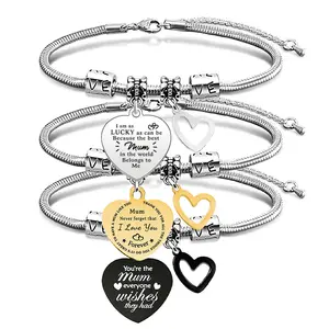 Ywganggu Custom Double Heart Chain Bracelet Exquisite Fashionable Design Engraved Stainless Steel Bracelet Jewelry