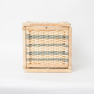 Cesta de Almacenamiento Plegable de Madera Tejida, Contenedor Organizador Cúbico <span class=keywords><strong>para</strong></span> Estante <span class=keywords><strong>Kallax</strong></span>, Caja de Almacenamiento Tejida a Mano <span class=keywords><strong>para</strong></span> Organización del Hogar - Product Image 4
