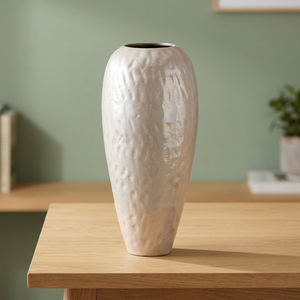 Vase mural design moderne, best-seller, forme ovale, fait main, décoratif, hauteur 34 cm et 28 cm, finition dorée - Product Image 6