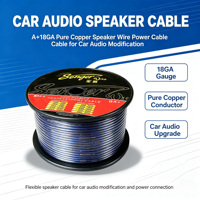 Kabel Audio Mobil RCA Berlapis Emas A+18GA dengan Selubung PVC 100M Biru, Tembaga Murni, untuk Koneksi Amplifier Subwoofer 1080P