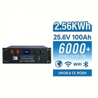 Batterie LiFePO4 personnalisable 24V 48V 100Ah 25.6V 51.2V 5Kwh 2.5KWh à montage en rack pour le stockage dans les centres de données