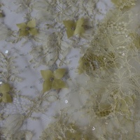 Tissu en dentelle brodée florale 3D de luxe, très populaire, avec tulle à paillettes, idéal pour les mariages et la personnalisation, vente en gros