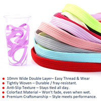 Lacets plats personnalisés en polyester, 10 mm de large, 2 brins, tissage serré, en composite métallique, pour baskets de skate et baskets montantes décontractées au quotidien
