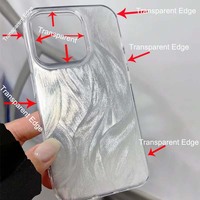 Coque de téléphone portable en PC style classique avec motif en soie argentée et impression de lettres noires pour iPhone 11 12 13 14 15 16 17 Pro Max Air