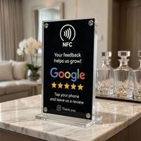 Support d'affichage personnalisé en acrylique pour carte de commentaires Google NFC, carte de table en acrylique personnalisée