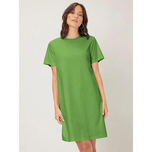 Abito T-Shirt Casual in Cotone OEM per <span class=keywords><strong>Donna</strong></span>, Manica Corta, Personalizzabile, Estivo, con Collo Rotondo - Product Image 1