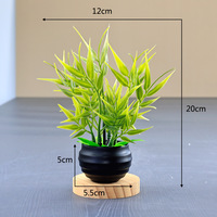 Vente en gros usine : Mini plantes artificielles en pot sans feuilles tombantes, feuilles de bambou, tiges vertes pour la décoration intérieure du salon et de la maison