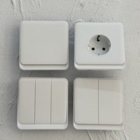 Interruptor de pared eléctrico de panel de PC 86, 16A 250V, con toma universal europea alemana doble y británica de 13A, USB-C, blanco, 1234 Gang, tacto suave