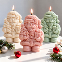 Moule en silicone YS Cadeau Père Noël pour bougies, décorations de Noël en plâtre, moule de moulage, fournitures de fabrication de bougies d'aromathérapie DIY