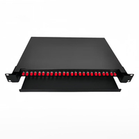 Boîtier de terminaison fibre optique 1U 24 cœurs FC/UPC, style tiroir extractible, panneau de distribution ODF pour montage en rack, pour réseau FTTH