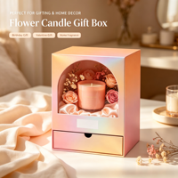 Boîte cadeau en papier avec fenêtre arquée personnalisée pour l'emballage de fleurs et de bougies