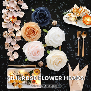 Têtes de <span class=keywords><strong>fleurs</strong></span> de rose en soie réaliste de 9 cm en gros, accessoires de photographie, décoration de la Saint-Valentin, décoration de Noël, fabrication artisanale, longue durée - Product Image 2
