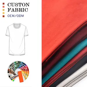 Jersey de coton biologique tricoté doux teint 170gsm impression personnalisée coton spandex t-shirt tissu