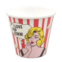 Seau à Popcorn 100% mélamine réutilisable, impression personnalisée de haute qualité pour la décoration de fête, vente en gros